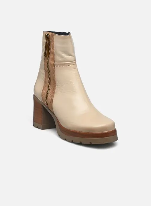 Lage enkellaarsjes SAFE D9413 dames beige