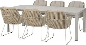 Intratuin 6-zits diningset Bas met Eloise taupe