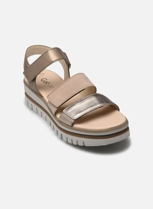 Sandalen met sleehak en plateau 64.620 dames goud en brons