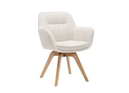 Kuipstoel Tristan 63x62,5x86,5cm - polyestervezel - beige