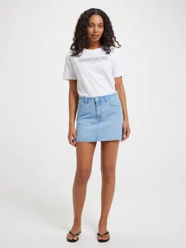 Riders By Lee Mid Mini Skirt In Lifetime Blues