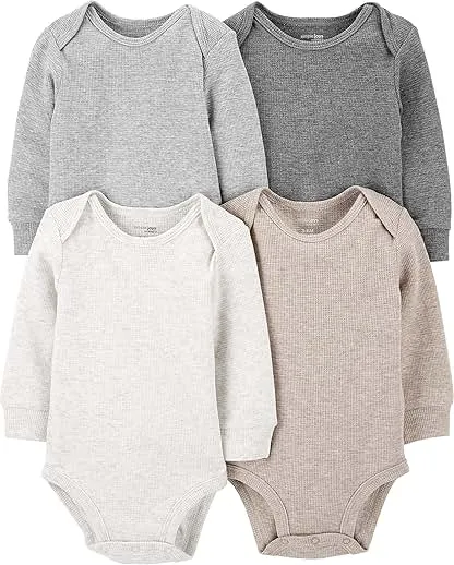 Simple Joys by Carter's Baby 4-pack Soft Thermal Long Slee…