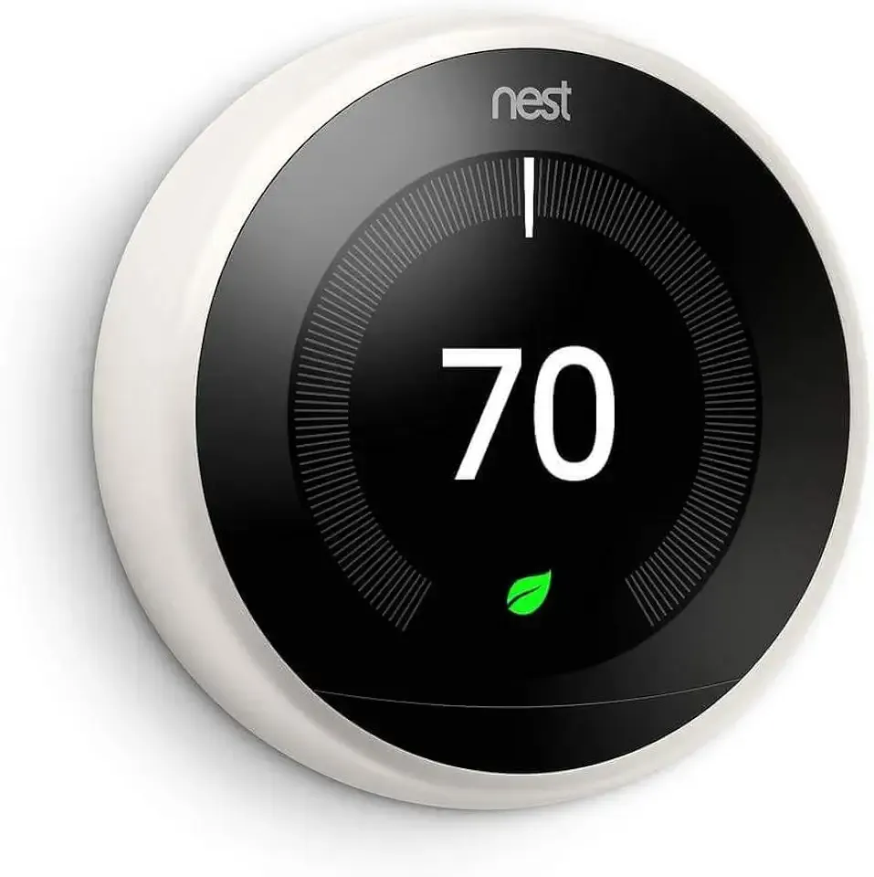 Google Nest Learning Thermostat 3rd Generation, Compatible with Alexa (Renewed) (White)