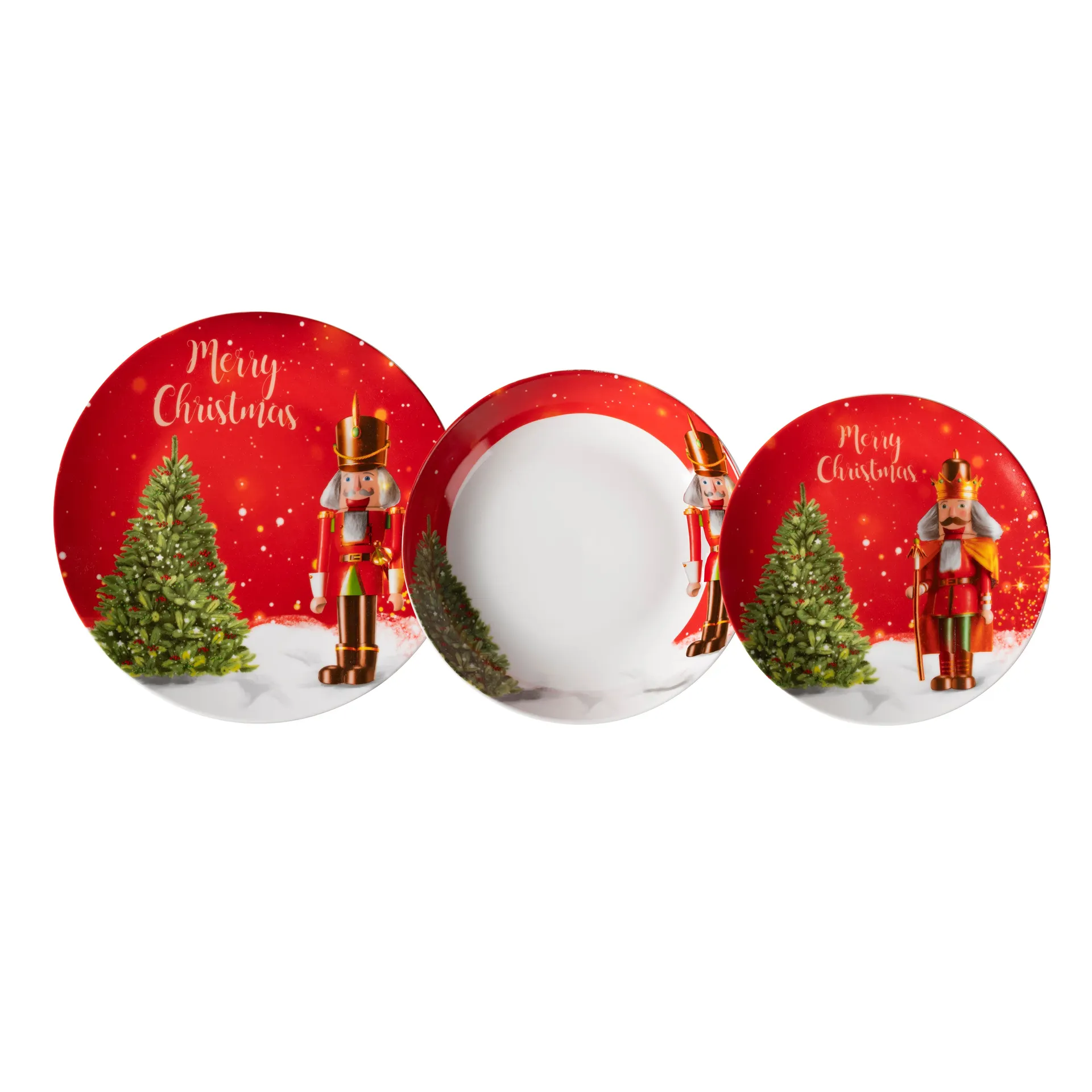Servizio di piatti Merry Nutcracker in porcellana 18 pezzi