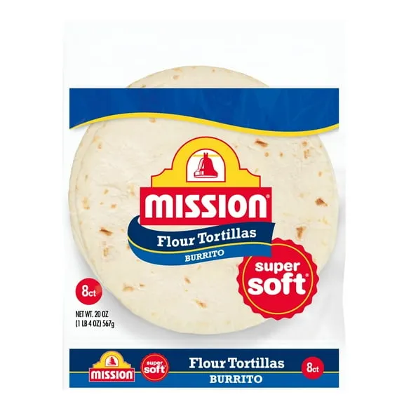 Mission Super Soft Flour Tortillas, Burrito Size, 8 Count $3.48 17.4 ¢/oz