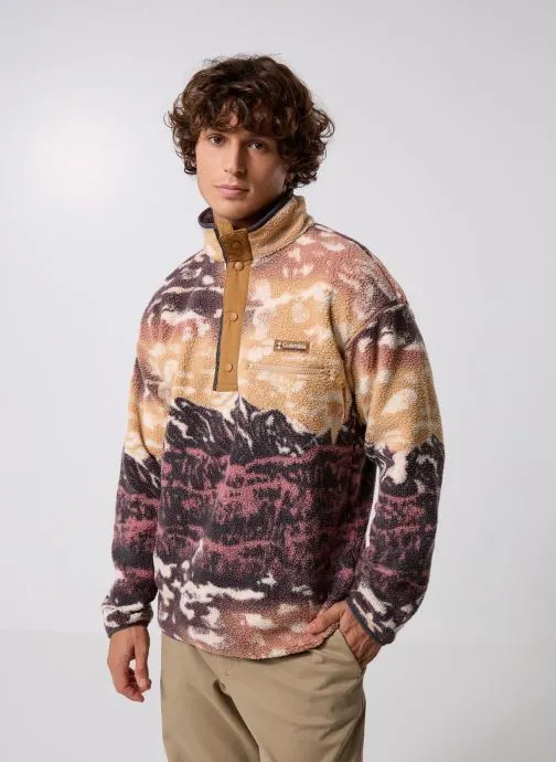 Fleece truien Helvetia II Printed Half Snap Fleece heren bruin