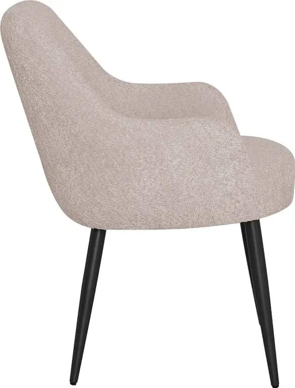 Theo spisestol Beige tekstil, svarte metallben