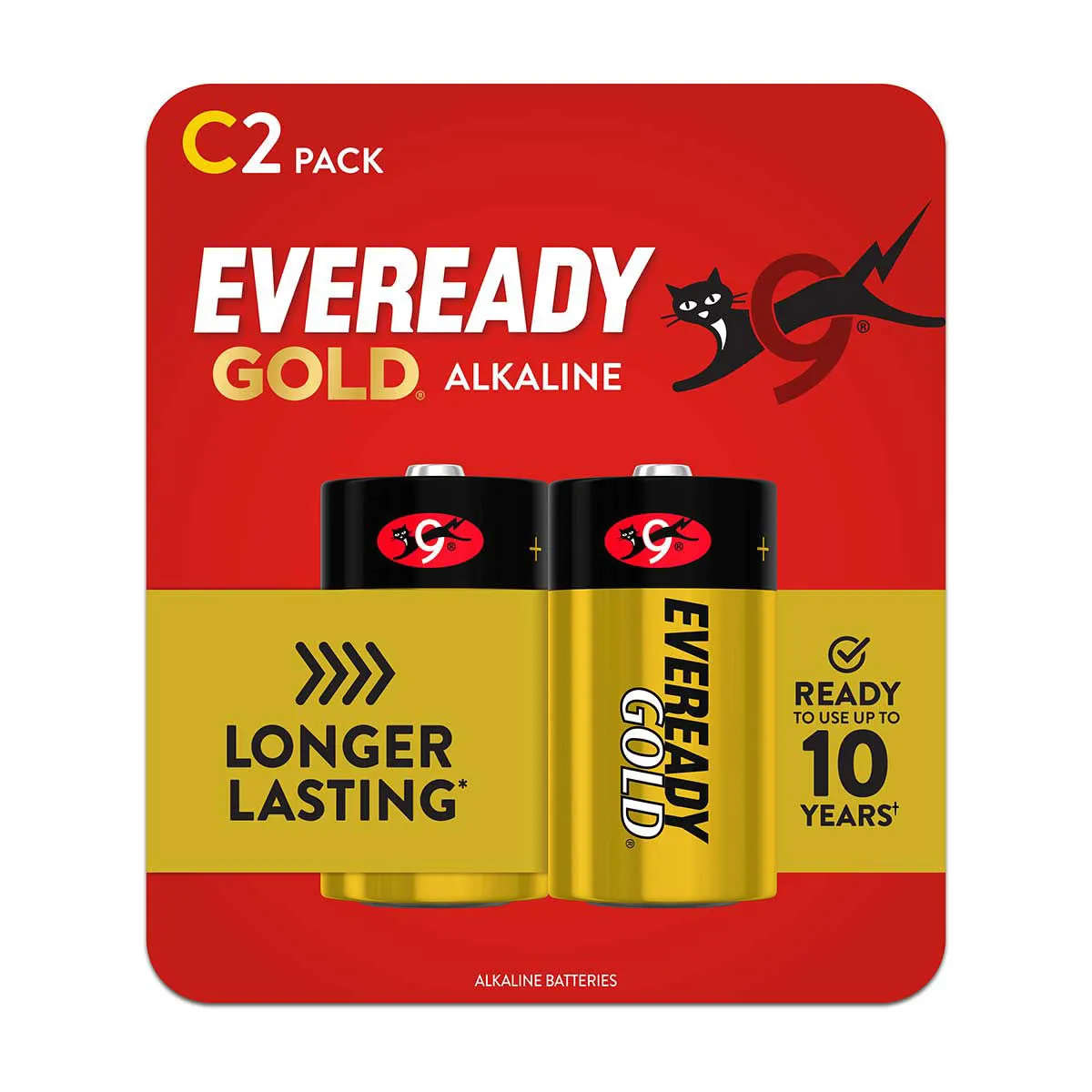 Eveready Gold Alkaline C Batteries, 2 pk