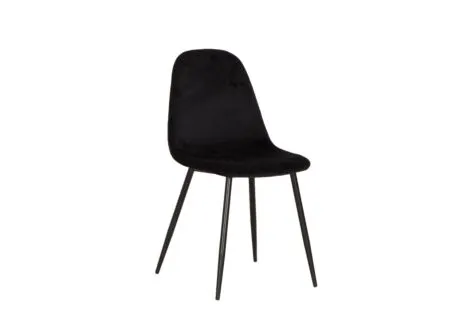 Stoel Charlton 44x53x87cm - fluweel - zwart