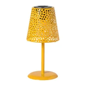 Solar tuinlamp op voet - geel - ø13x28 cm
