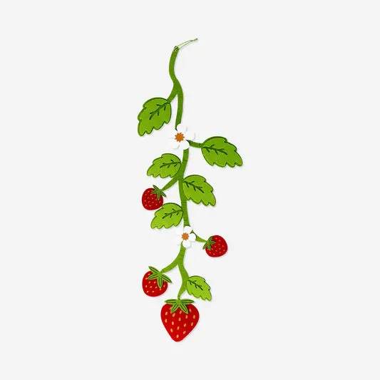 Decorative felt strawberry vine