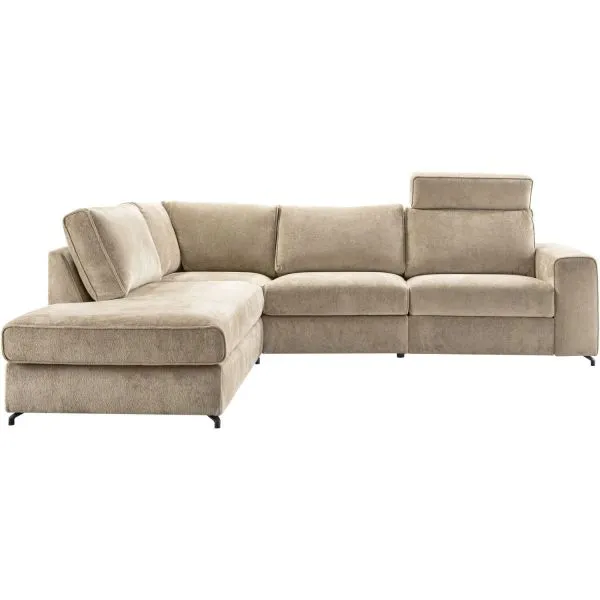 Hoekbank links Licato taupe relaxfunctie excellent comfort