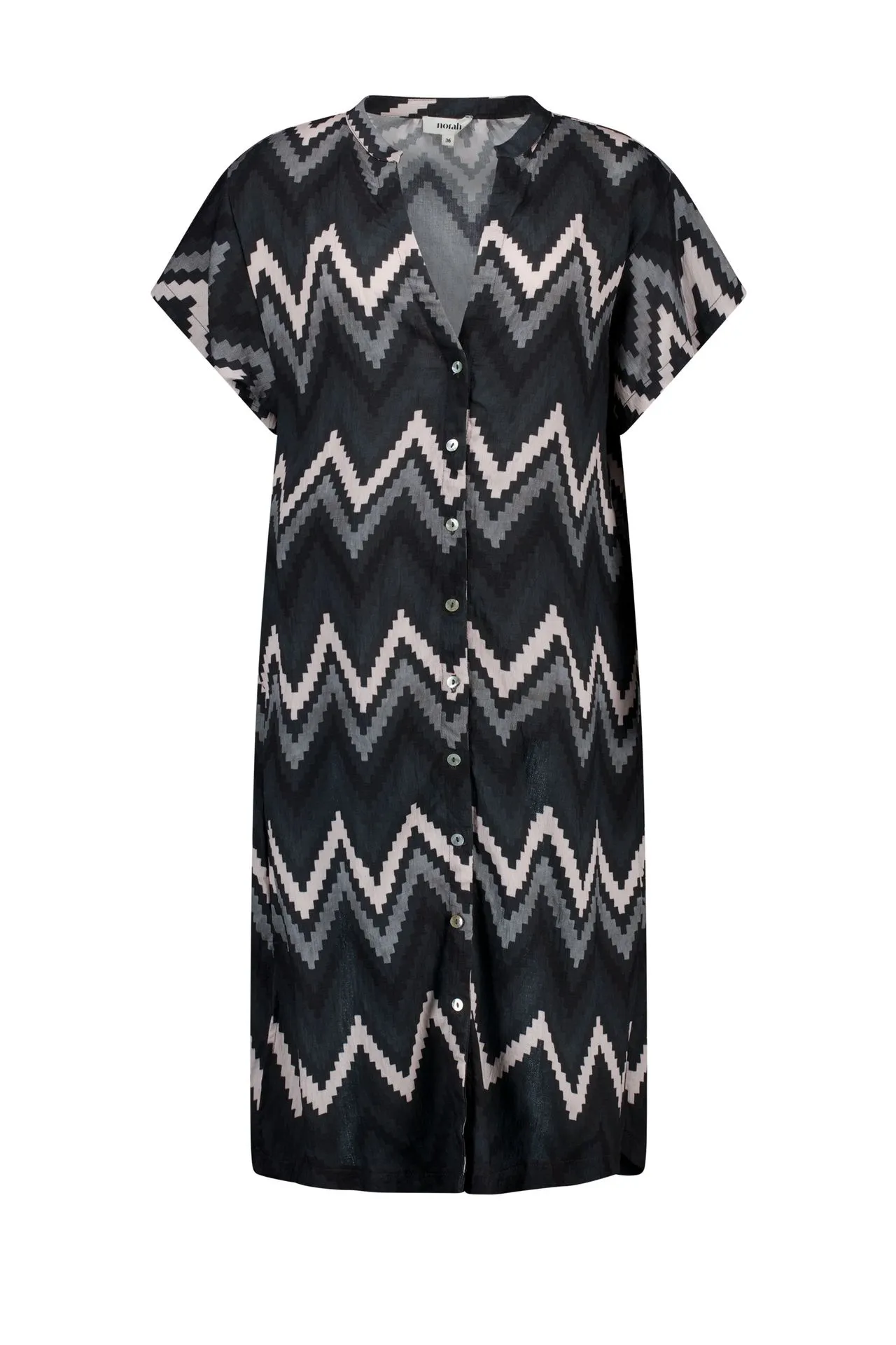 Grijze midi jurk met grafische print