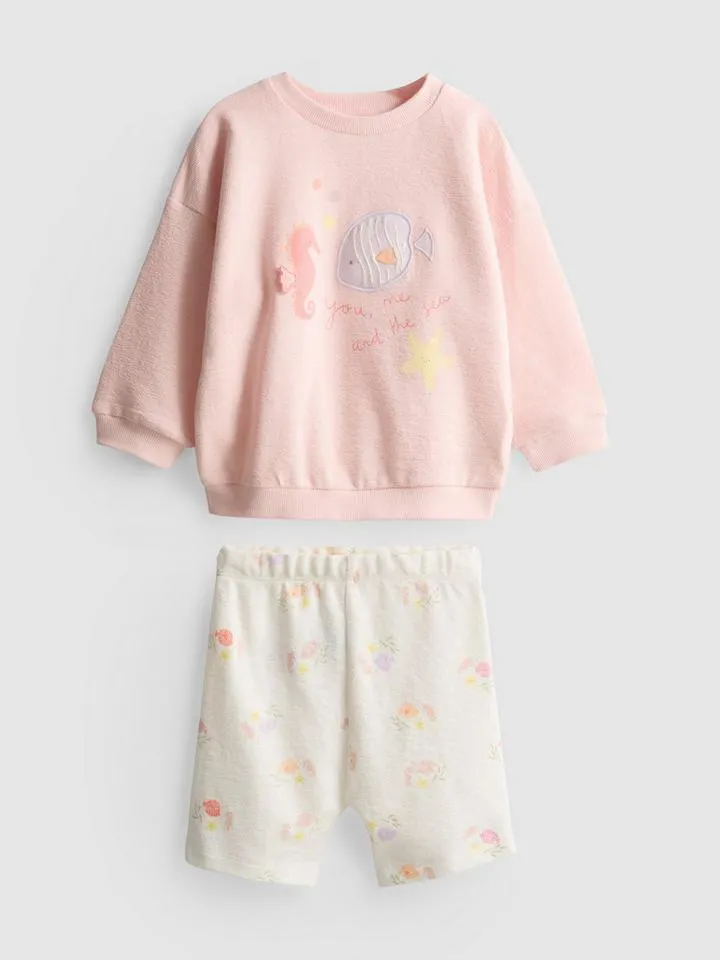 0–18 mois | Ensemble sweat-shirt et short nouveau-né