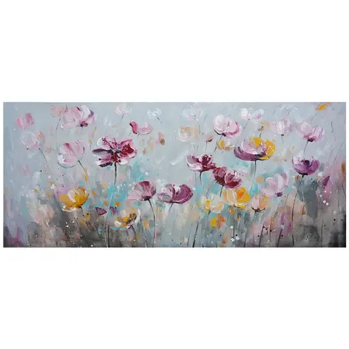 Ölgemälde BLUMENWIESE - mehrfarbig - 140x60 cm