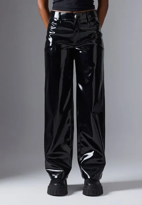 VINYL - Wide leg - black