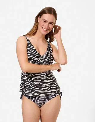 Tankini - Motivo zebrato - Nero