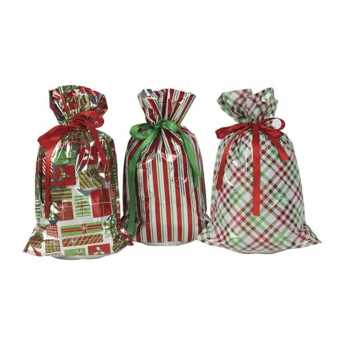 Wrap in a Hurry Pull-String Large Gift Sacks - 3 Pack