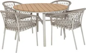 Intratuin 4-zits diningset Flore met Alvera taupe
