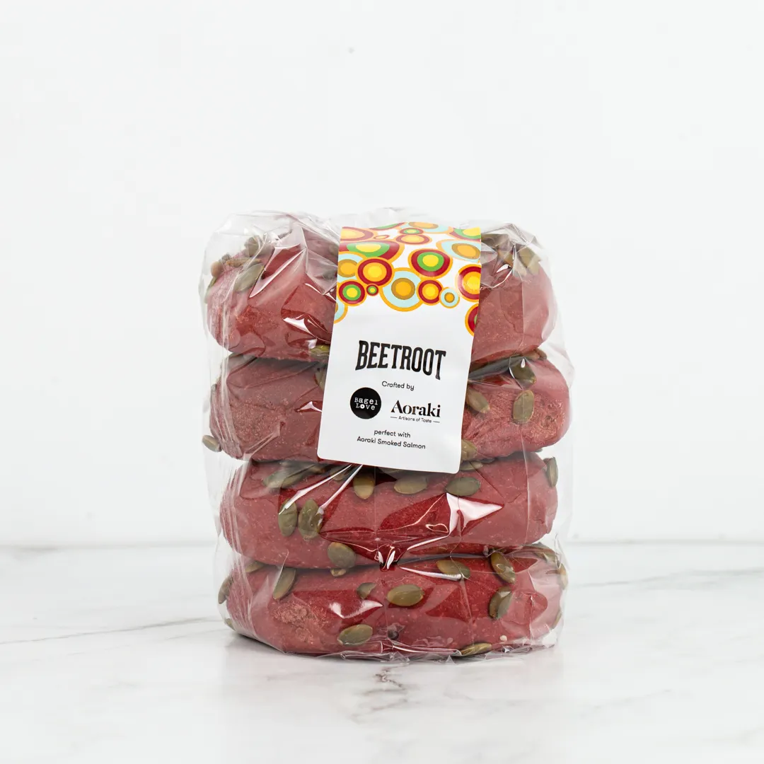 bagel love beetroot bagels 4 pack