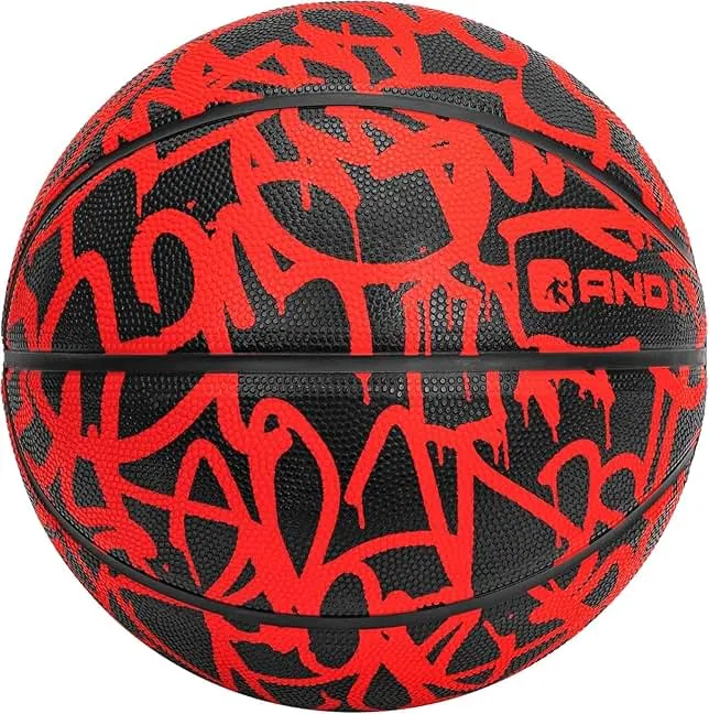 AND1 Fantom Graffiti Rubber Basketball - Streetball for Indoor and Outdoor Use, Deep Channel Construction and Durability