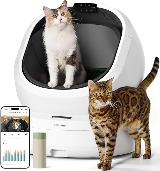 PETLIBRO Automatic Litter Box with AI-Camera Waste Analysis, Auto Odor-Control Self Cleaning Litter Box, Large Open-Top Luma Smart Litterbox with Mu…