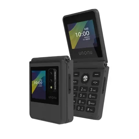 Celular Unonu Uf1L Flip Phone 4G Lte Negro: Diseño Compacto Y Conectividad Rápida