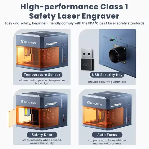SCULPFUN 12W Diode Laser 1.2W Infrared Laser iCube Ultra Dual Desktop Laser Engraver Fully Enclosed Laser Engraving Machine