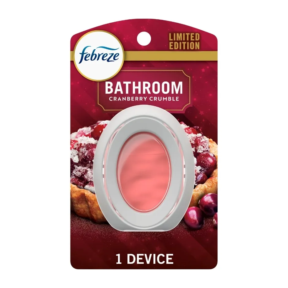 Febreze Bathroom Air Freshener, Odor-Fighting, Cranberry Crumble Scent, 1 Count