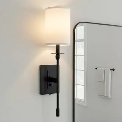 Newham 5.13-in W 1 -Light Matte Black Transitional Wall Sconce