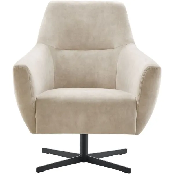 Draaifauteuil Gudo velvet lichtgrijs
