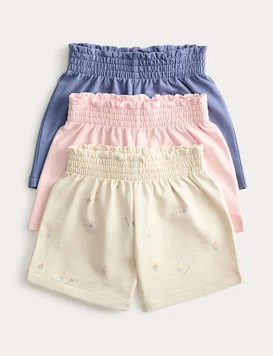 3er-Pack Shorts aus reiner Baumwolle mit Cupcake-Motiv (0–5 J.)