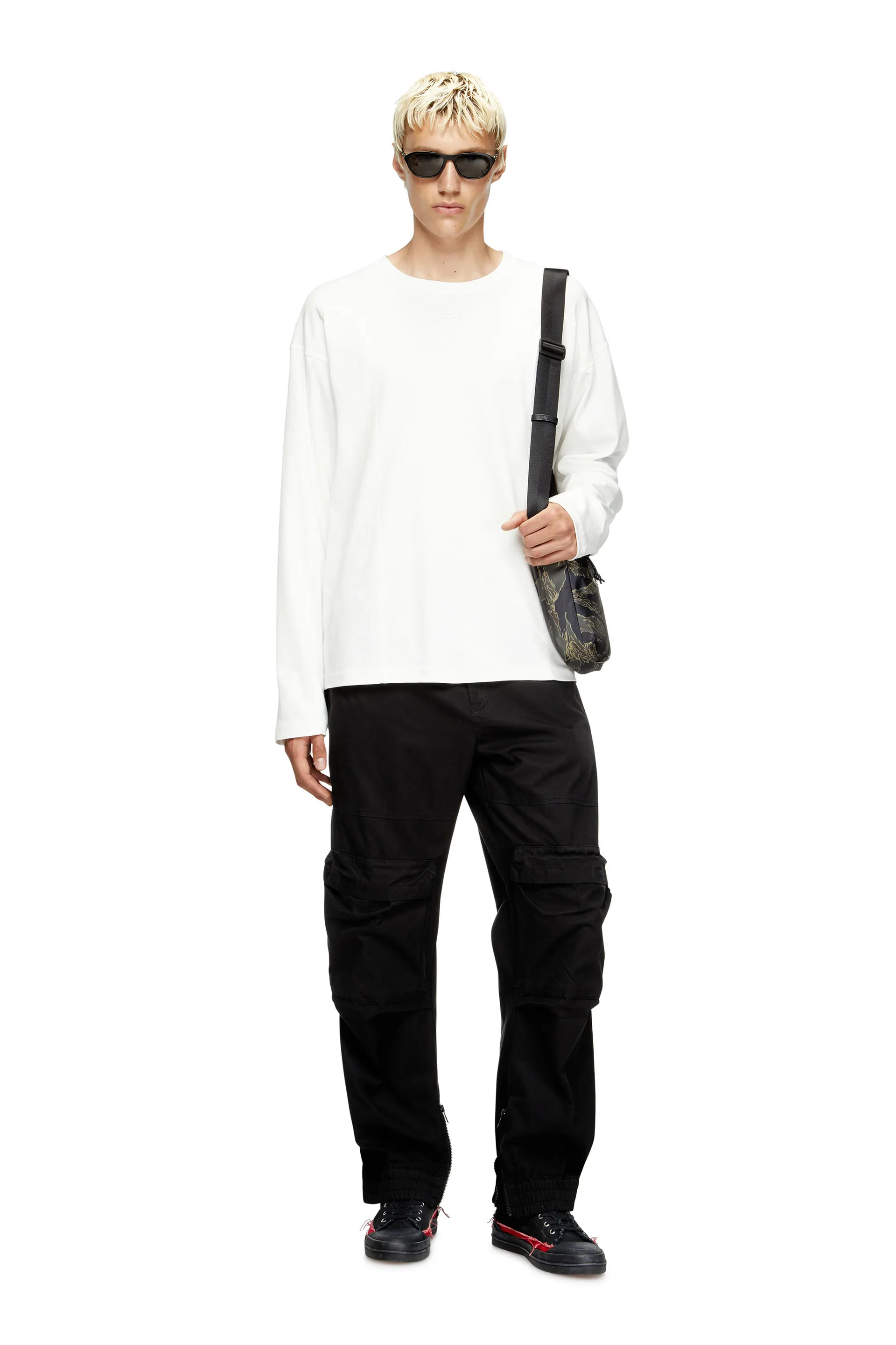 Long-sleeve T-shirt with panels