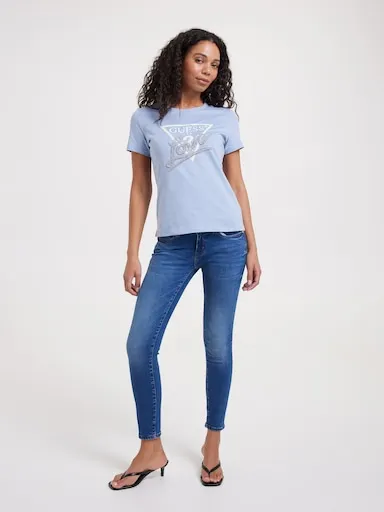 Guess Love Triangle Tee In Nimbus Blue