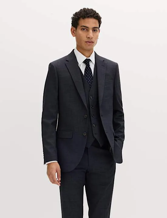 3 Piece Slim Fit Textured Stretch Suit
