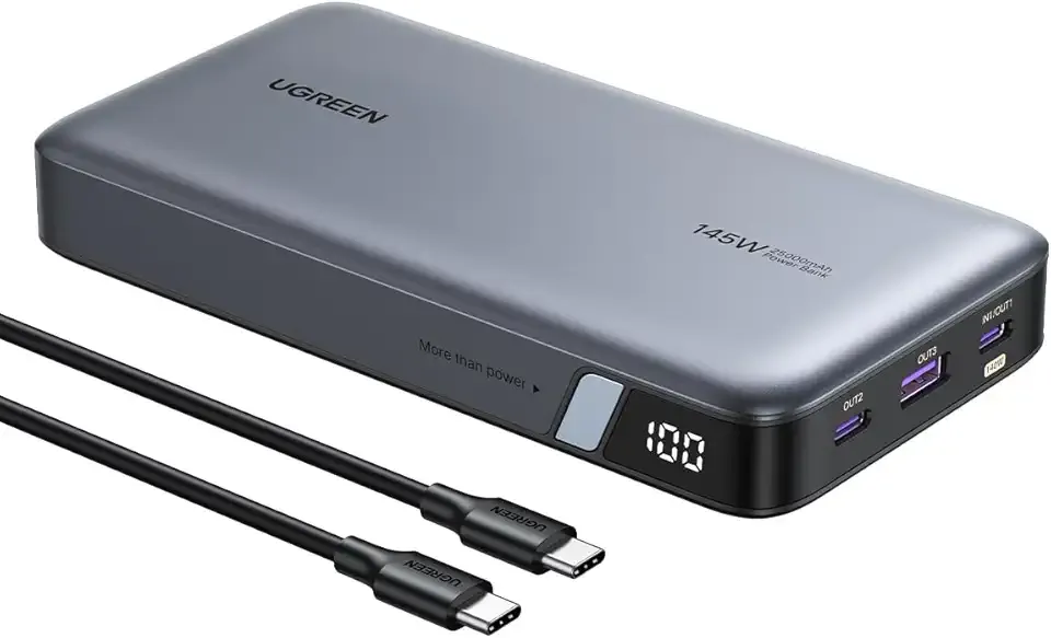 UGREEN Power Bank 25,000mAh 145W Laptop Portable Charger, Nexode 3-Port USB C PD Battery Pack, for MacBook Pro/Air, Dell XPS, iPhone 17/16/15/14, Galaxy S26 Steam Deck, iPad, and More