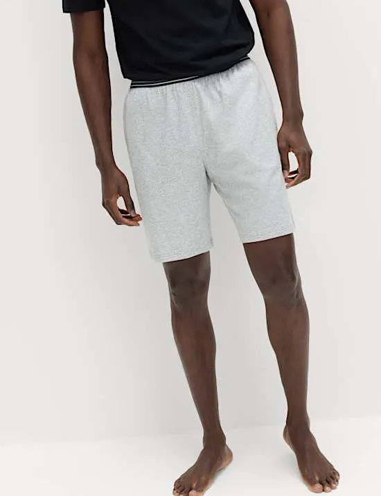 2er-Pack kurze Jersey-Schlafanzughosen aus reiner Baumwolle