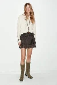 MINI SKIRT WITH RUFFLES AND SEQUINS