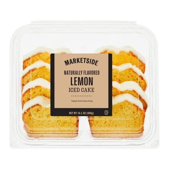 Marketside Iced Lemon Sliced Loaf Cake, 14.1 oz, 8 Count