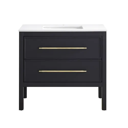 Vistara 36-inch W x 19-inch D Freestanding Bath Vanity with Golden Handle