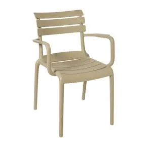 Tuinstoel met armleuning Napoli - taupe - 83x55x48 cm