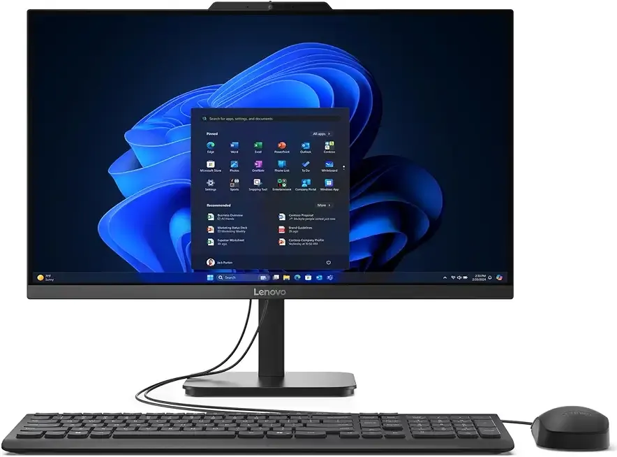 Lenovo AIO 24" FHD All-in-One Desktop Computer, Lifetime Office 365 for Web, Intel 4-Core Processor, 8GB DDR4 RAM, 512GB PCIe SSD, WiFi 6, Bluetooth 5.2, HDMI, Onyx Black, KB, Windows 11 Home