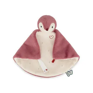 Doudou manchot rose