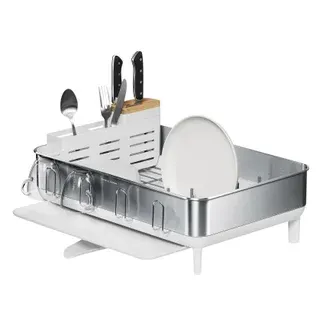 simplehuman Steel Frame Dishrack with Knife Block