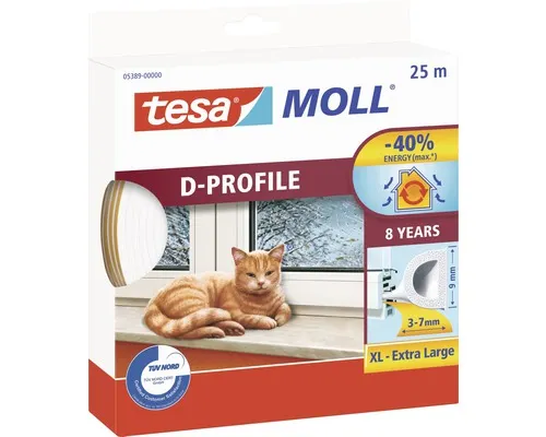 Okenní a dveřní těsnění Economy guma D 20+5m b.