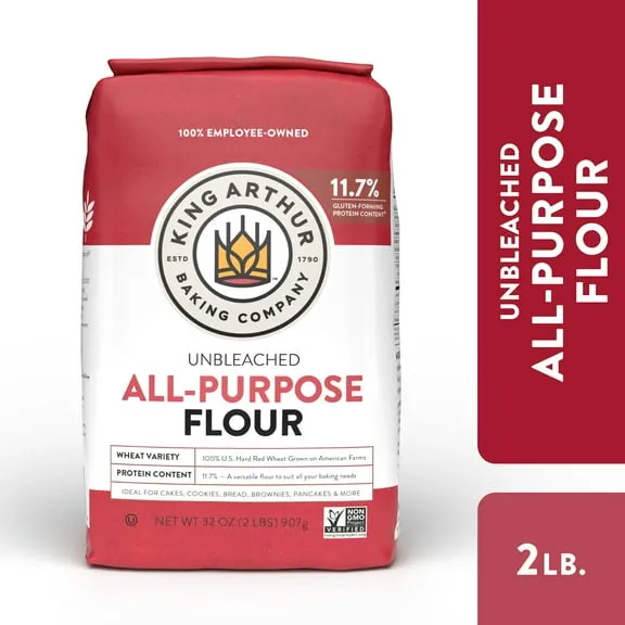 King Arthur, All Purpose Unbleached Flour, Non-GMO Project Verified, Certified Kosher, No Preservatives, 2 lbs $2.44 7.6 ¢/oz
