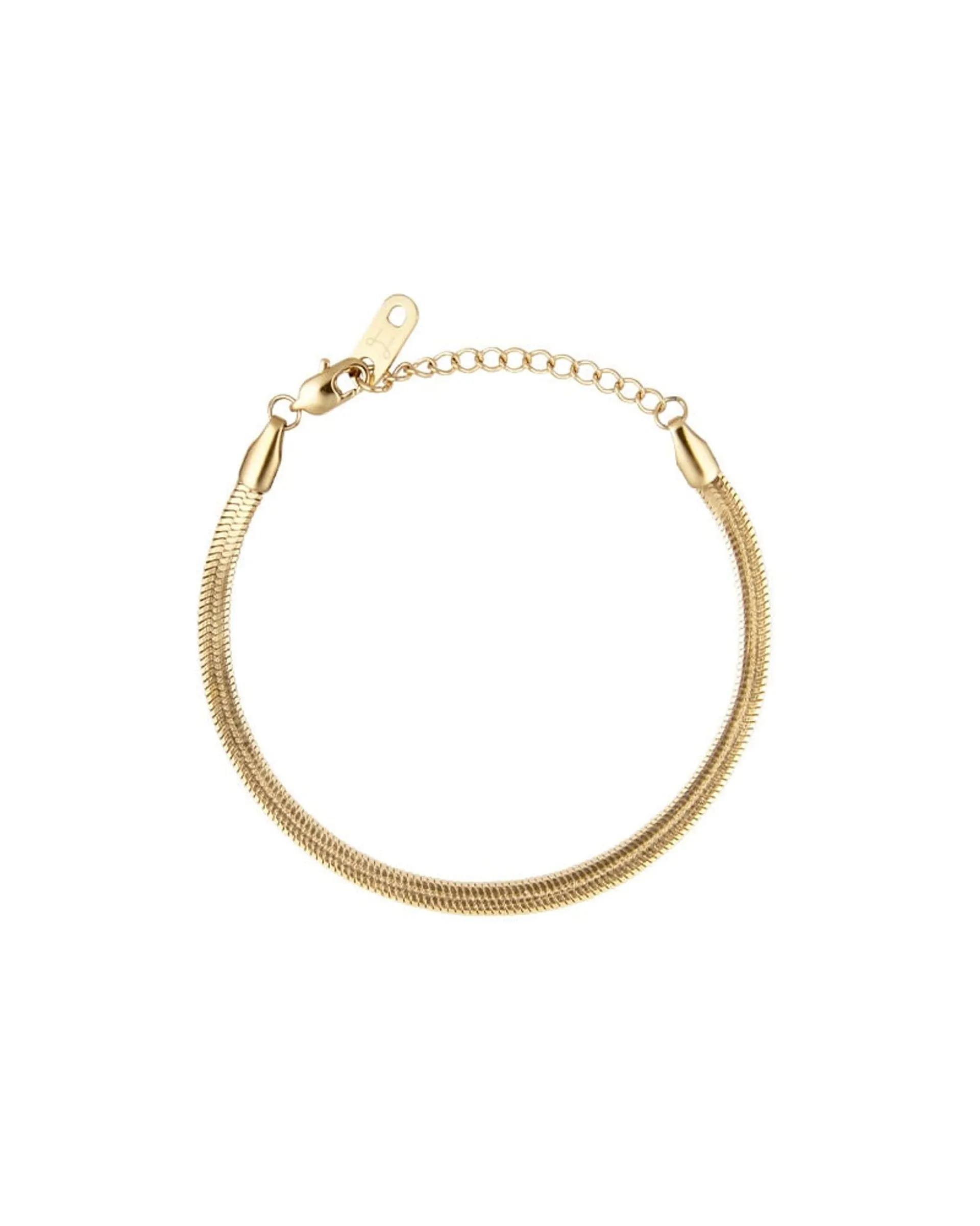 Thin Snake armbånd i gullfarget stål (small)