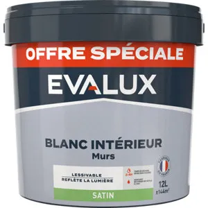 Peinture intérieure blanche satin murs 12 L