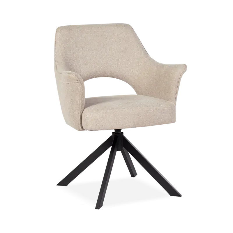 Armstoel Carissa - draaibaar - stof Soho Beige - pocketvering
