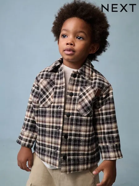 Mono Core Borg Lined Check Shacket (3mths-7yrs)